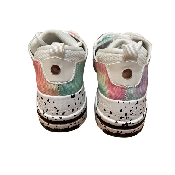 YOKI Fashion Sneakers Glitter Fuchsia Multicolored Tie Dye Polka Dot Size 6 - Picture 10 of 12